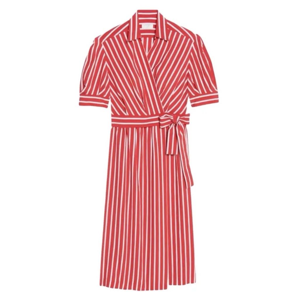 Red Striped Midi Dress